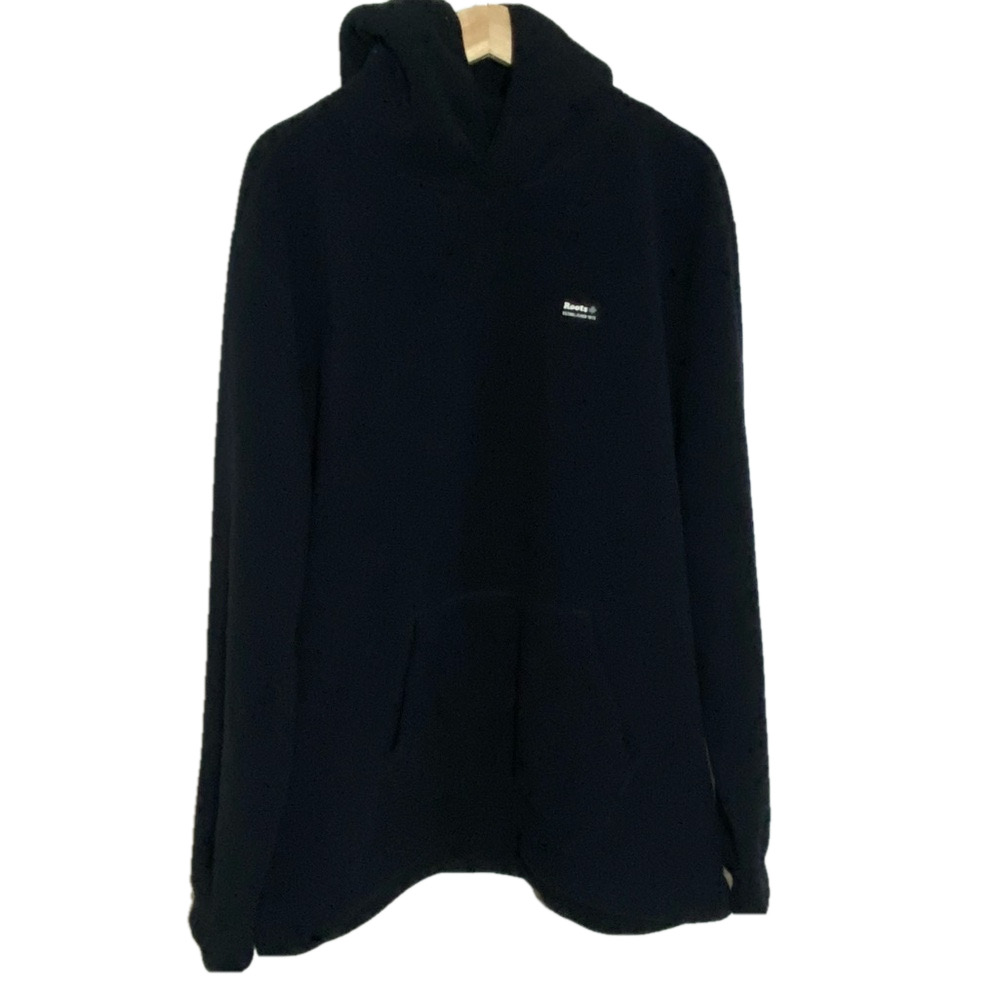 Roots men’s fleece black pullover hoodie sweater XXL soft outerwear Y2K cabin